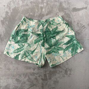 H&M Women's Shorts Tropical Linen-Blend Size XL‎ Pull-on